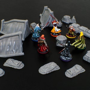 3D Printed Fantasy Scatter Terrain - Campsite (13 Pcs)