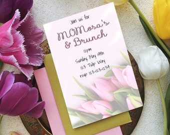 Mother's Day Brunch Invitation, Momosa's & Brunch Invitation, Mother's Day Party Invite, Editable Invite, Printable Invite, Digital Download