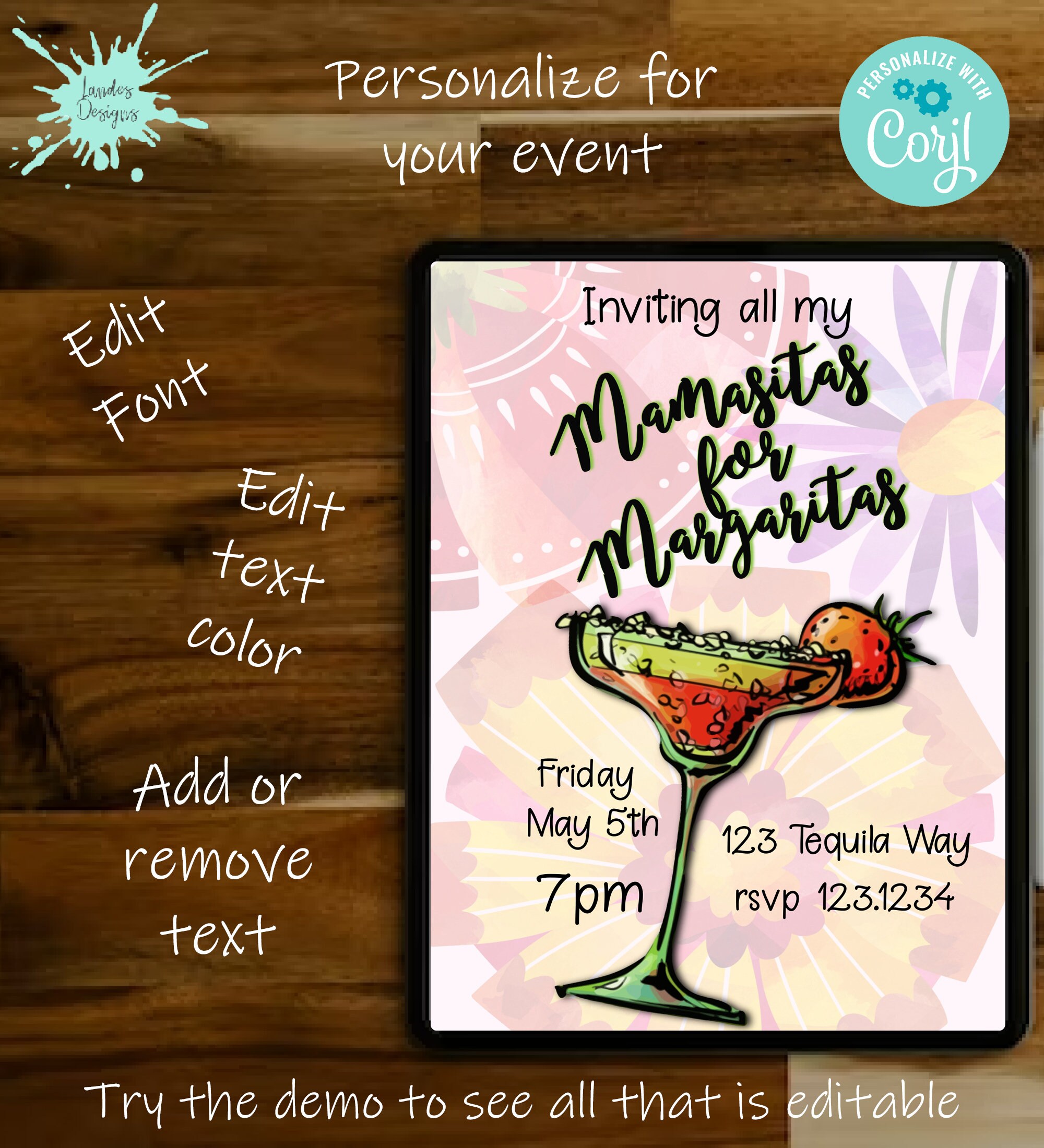 Mamasitas for Margaritas Party Invitation, Mother's Day Invitation ...