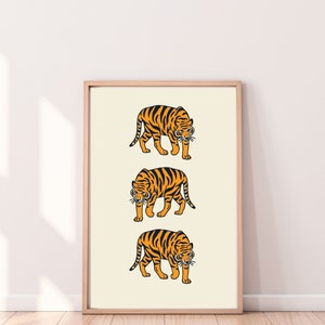 Retro Tigers Poster Digital Download