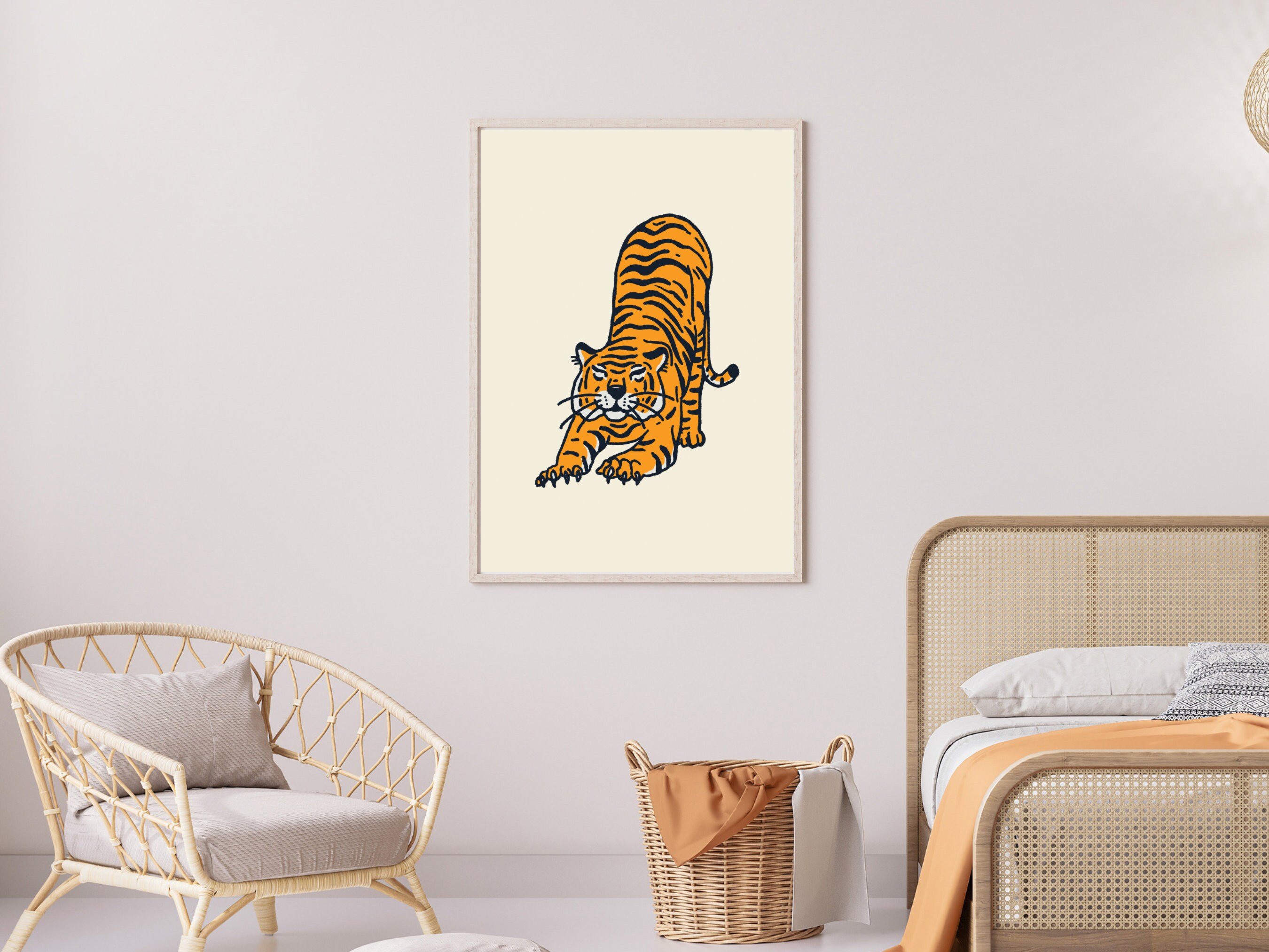 Retro Tiger Poster Instant Digital Download - Tiger Wall Art - Retro ...