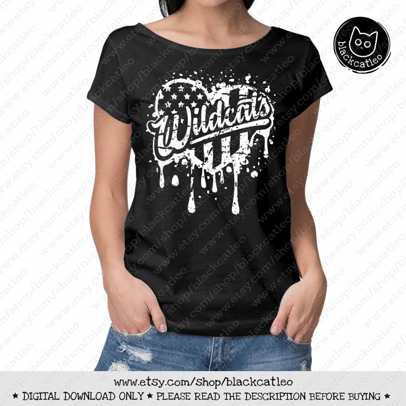 Download Wildcats on dripping heart SVG Love Wildcats t shirt ...