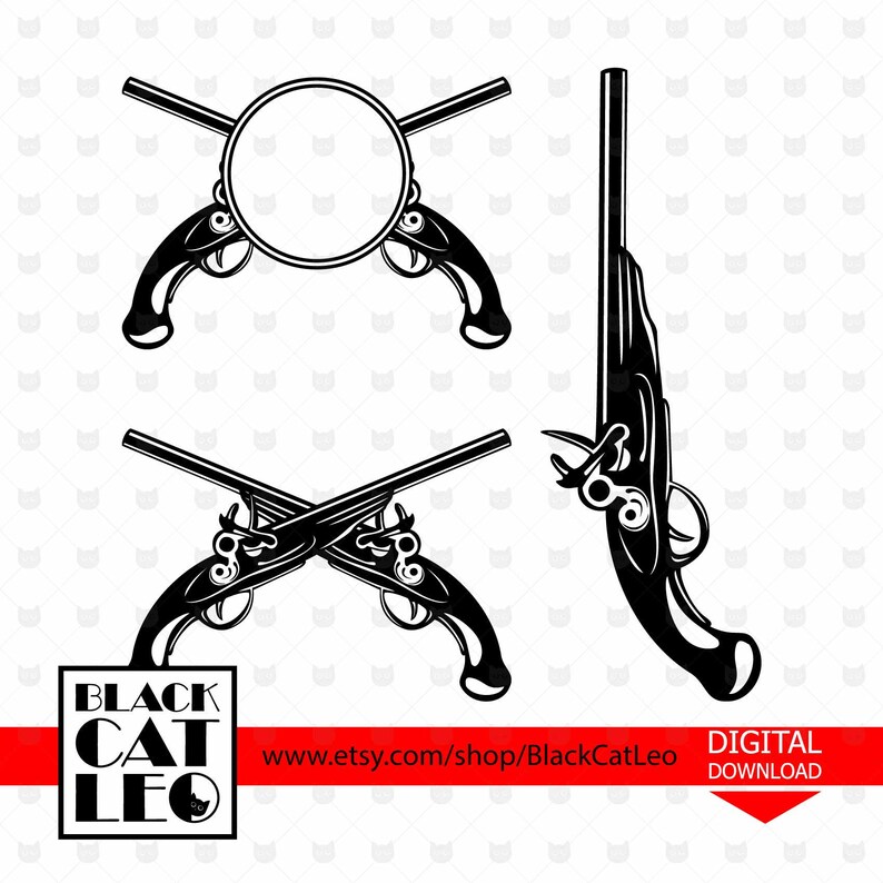 Download Flintlock pistol cut file svg Musket svg Vintage musket | Etsy