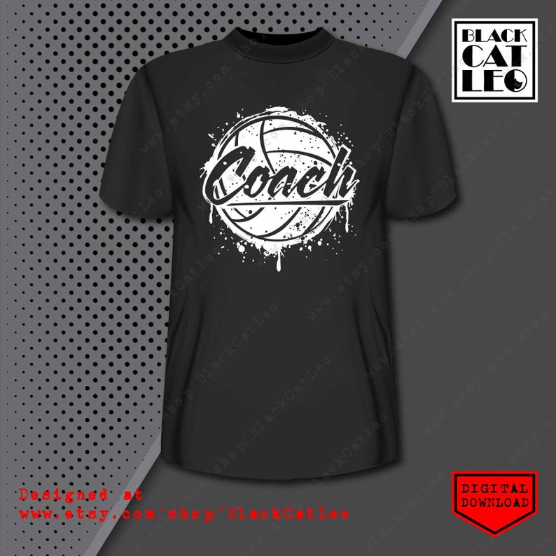 Download Volleyball coach white t shirt design Coach svg Grunge | Etsy
