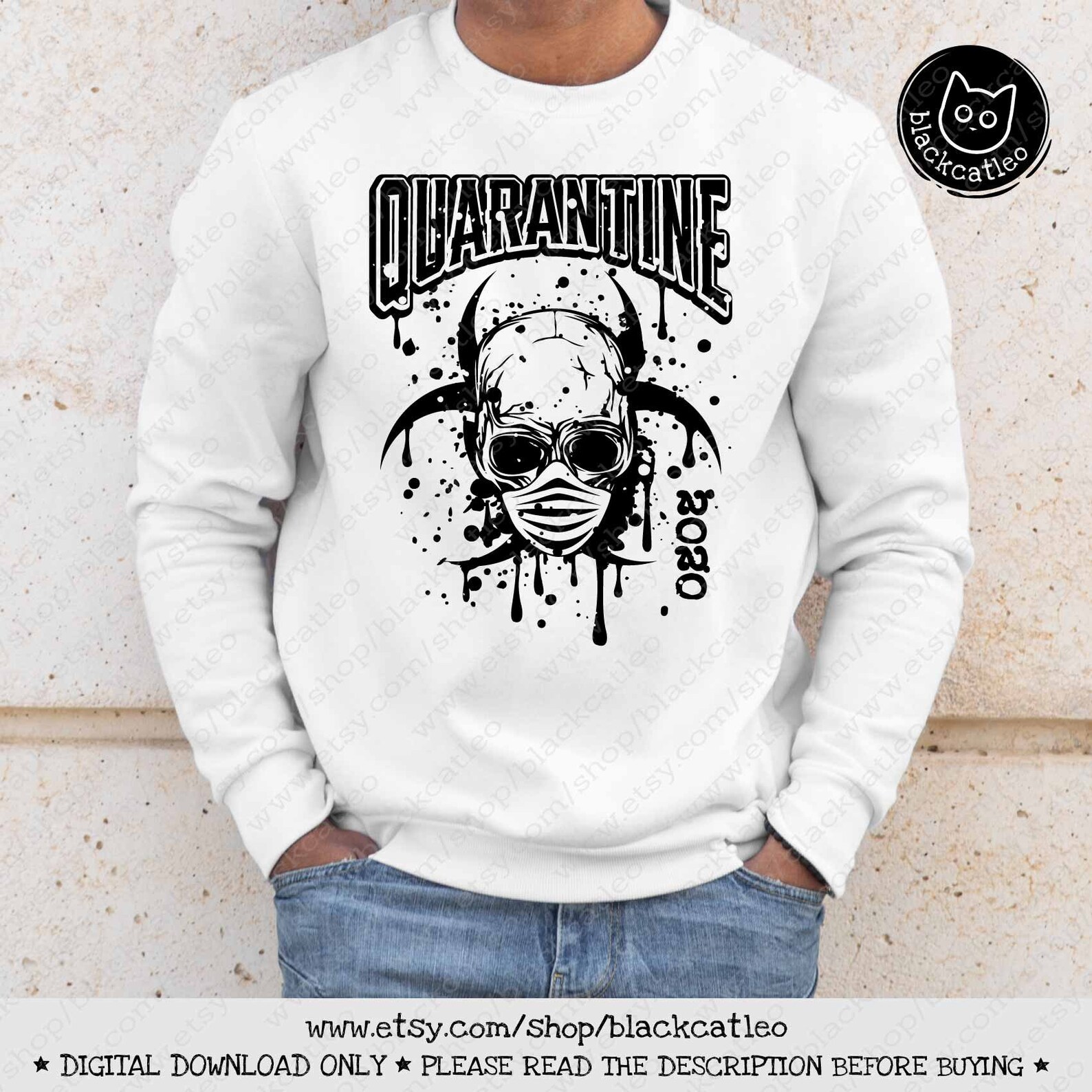 Download Quarantine 2020 svg Distressed Skull sublimation png ...