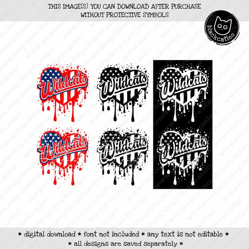 Download Wildcats on dripping heart SVG Love Wildcats t shirt ...