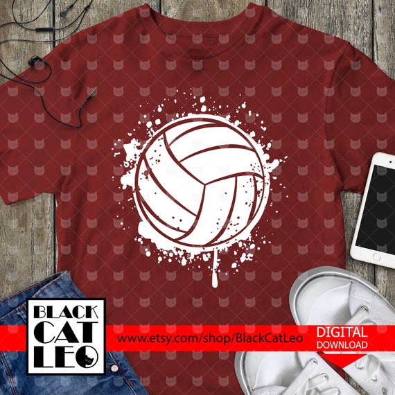 Volleyball Ball With Splashes Svg Sport Vectorclip Art Etsy