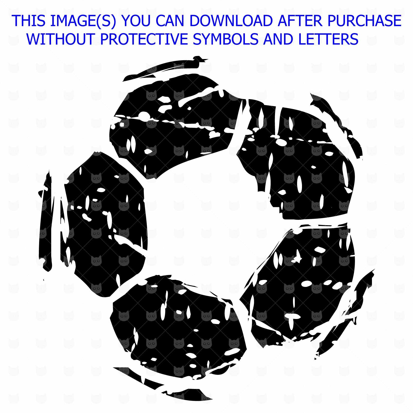 Distressed Soccer ball cut file svg Soccer vector clip art Etsy