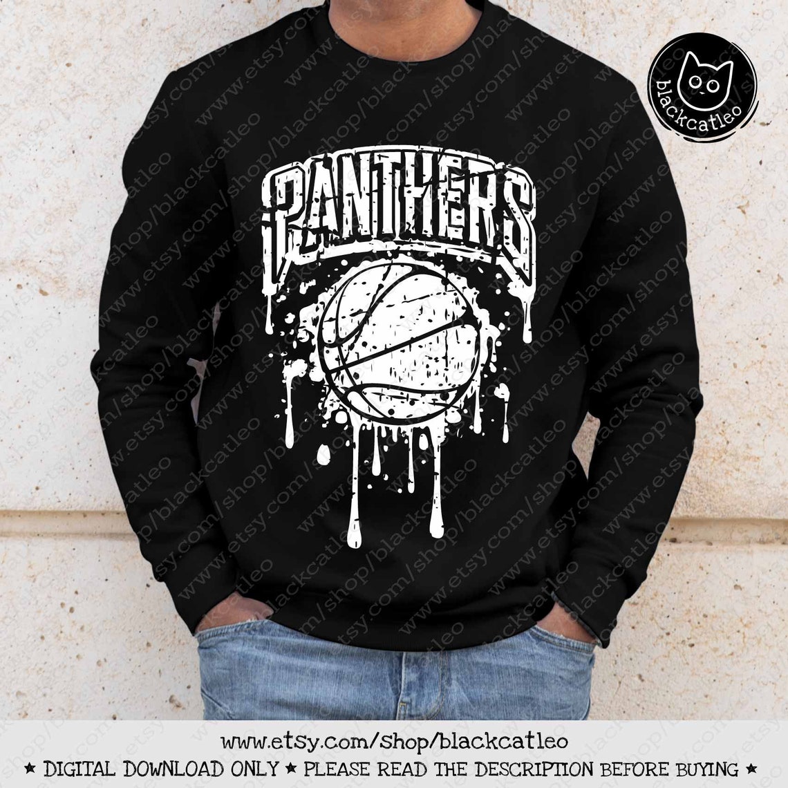 Panthers SVG Cut File Grunge Basketball T Shirt Design PNG | Etsy