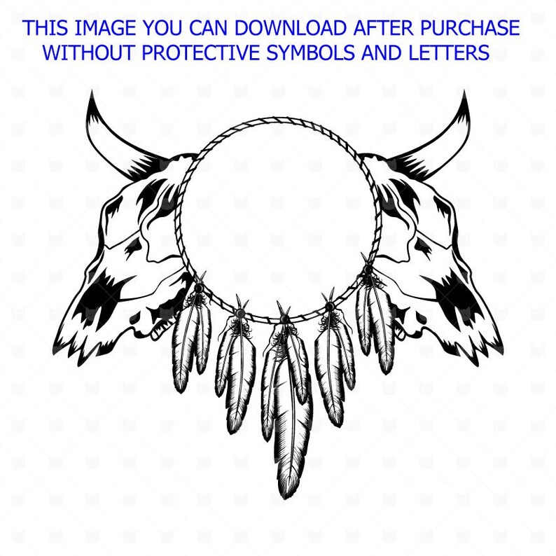 Download Skull bull svg Monogram frame svg Dream Catcher svg Skull | Etsy