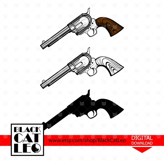Download Revolver Svg Revolvers Cut File Gun Svg Clip Art Cowboy Etsy PSD Mockup Templates