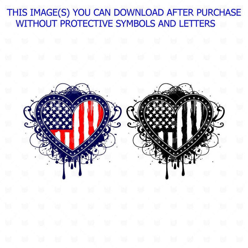 Download Heart svg Patriotic clip art Heart & distressed American ...