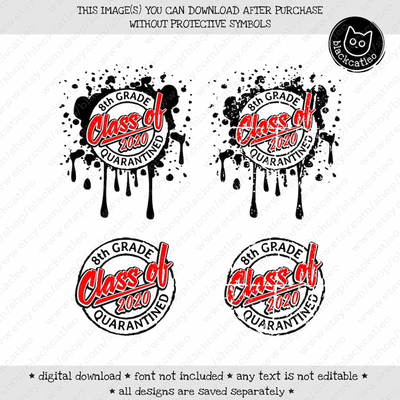 Download Distressed Stamp Eighth grade Quarantined Class of 2020 svg | Etsy