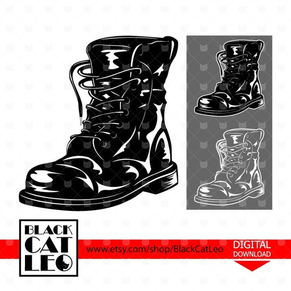 Army Boot svg Soldeir Boots svg Military boots vector design Combat Boots cut file Military shoes wall decor Father\u0027s Veterans\u0027 day clipart