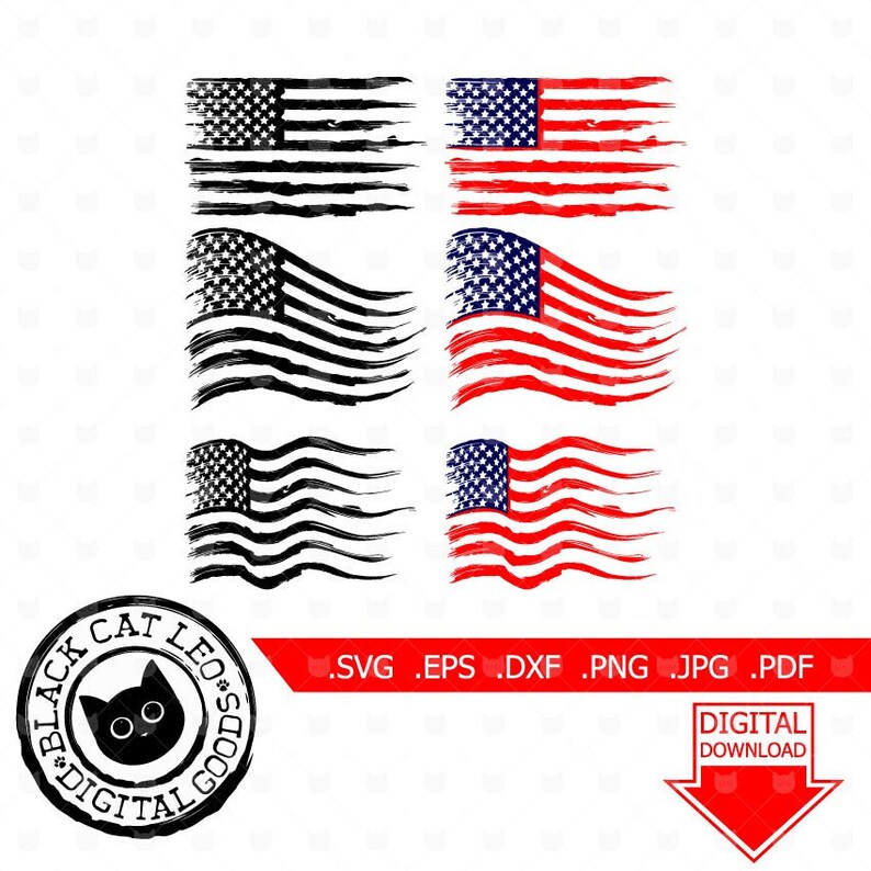 Download Patriotic clip art distressed American flag SVG Grunge | Etsy