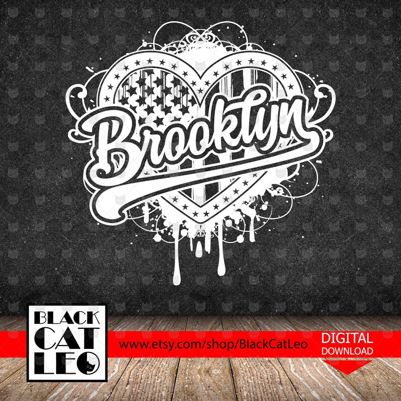Download Brooklyn on grunge heart with American flag svg America ...