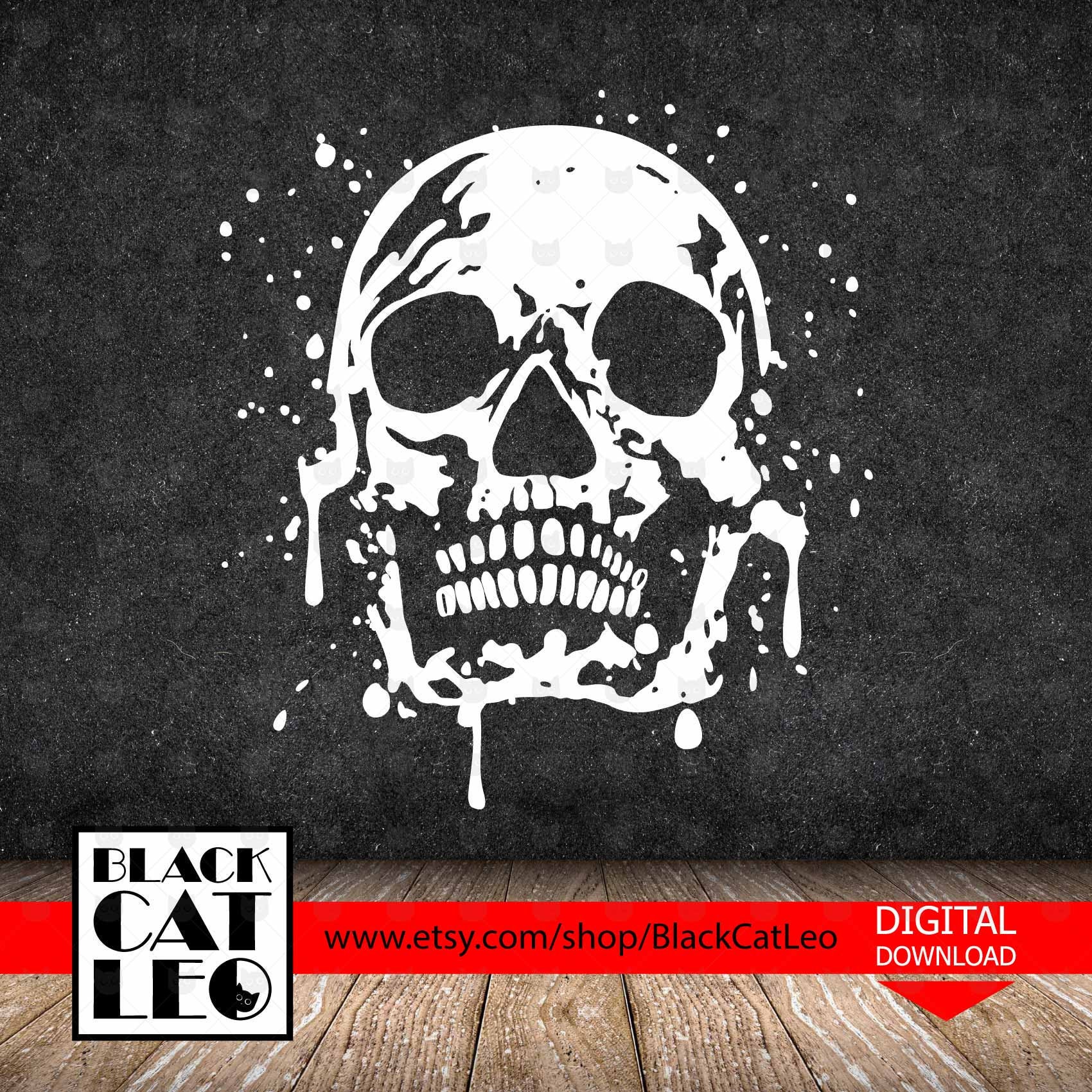 Download Grunge Skull Cut File Svg Skull T Shirt Design Png For Dark Etsy