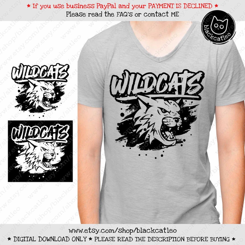 Wildcats SVG cut file Distressed Wildcats Face t shirt design Etsy