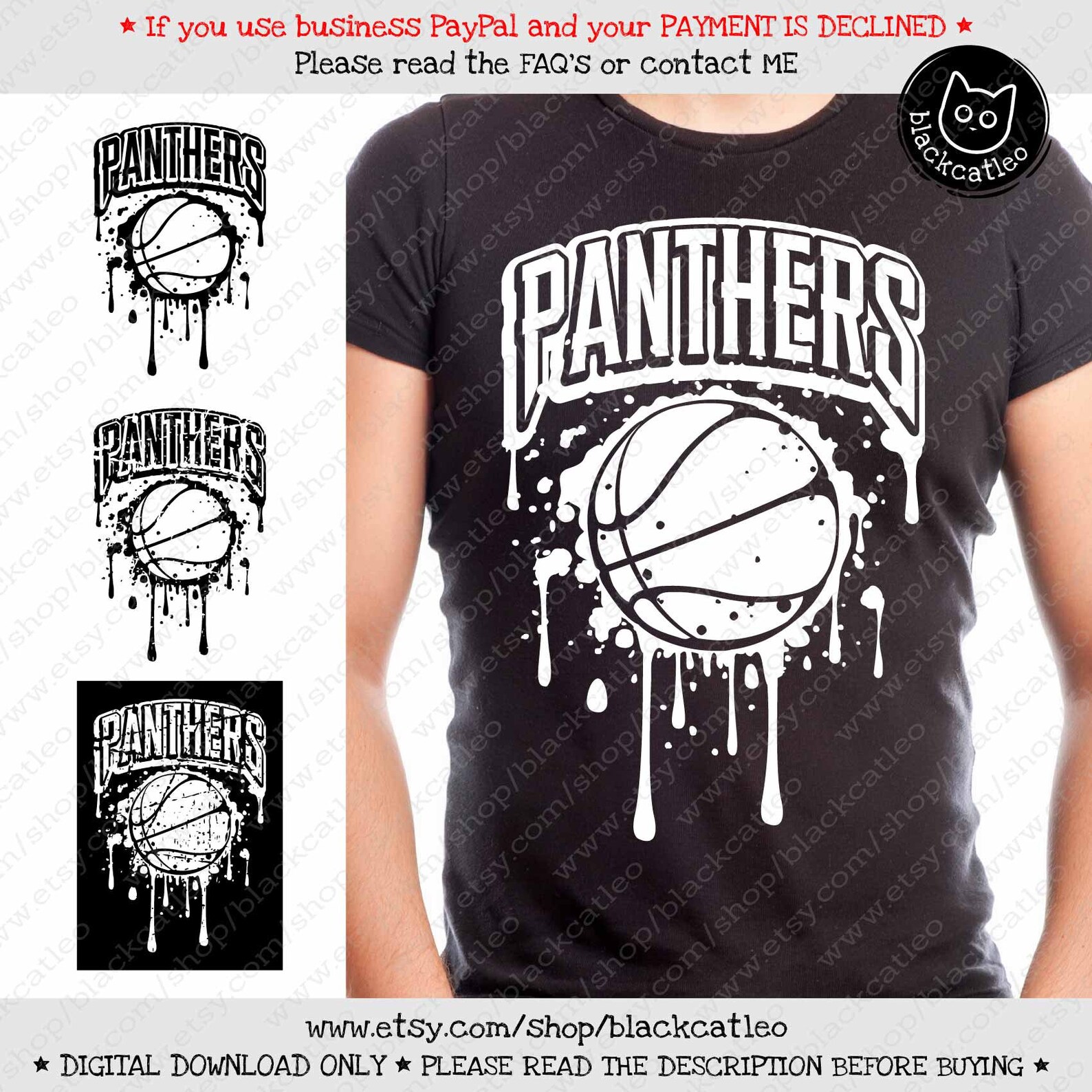 Panthers SVG Cut File Grunge Basketball T Shirt Design PNG Etsy
