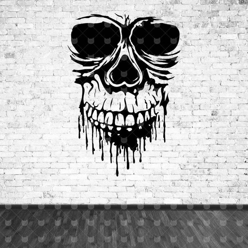 Download Grunge skull cut file svg Skull tattoo vector clip art ...