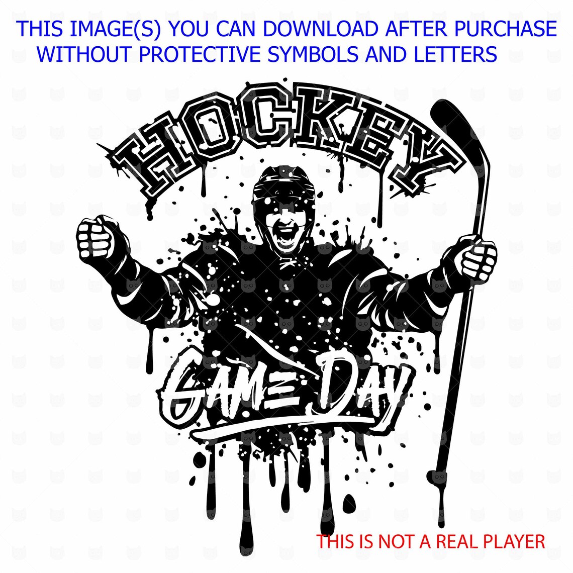Hockey game day t shirt design sublimation PNG Grunge Ice Etsy