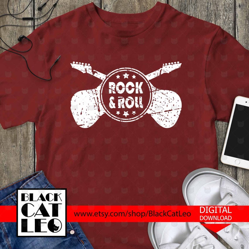 Download Rock and roll svg Music svg Vector grunge t shirt design | Etsy
