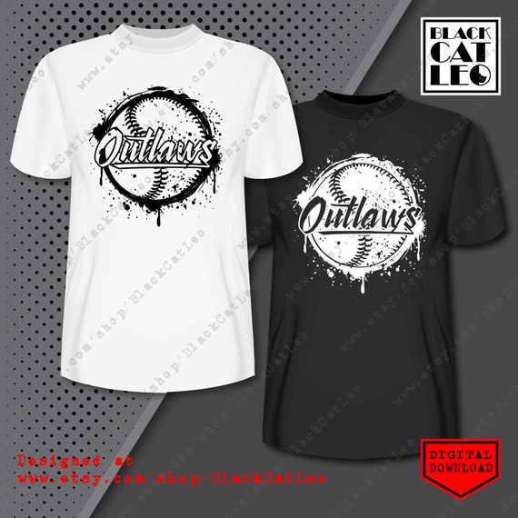 Download Outlaws T Shirt Design Sublimation Png Baseball Ball Cut File Etsy