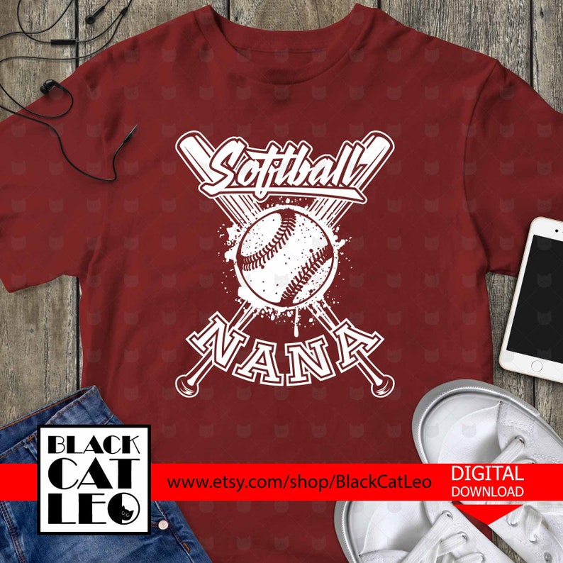 Softball NANA Cut File Svgdistressed Softball NANA T Shirt Etsy