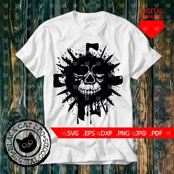 Vector Grunge Skull T Shirt Design Sublimstion Png Skull And Etsy