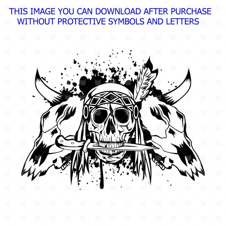 Download Indian svgIndian skull svg Skull cut file American | Etsy