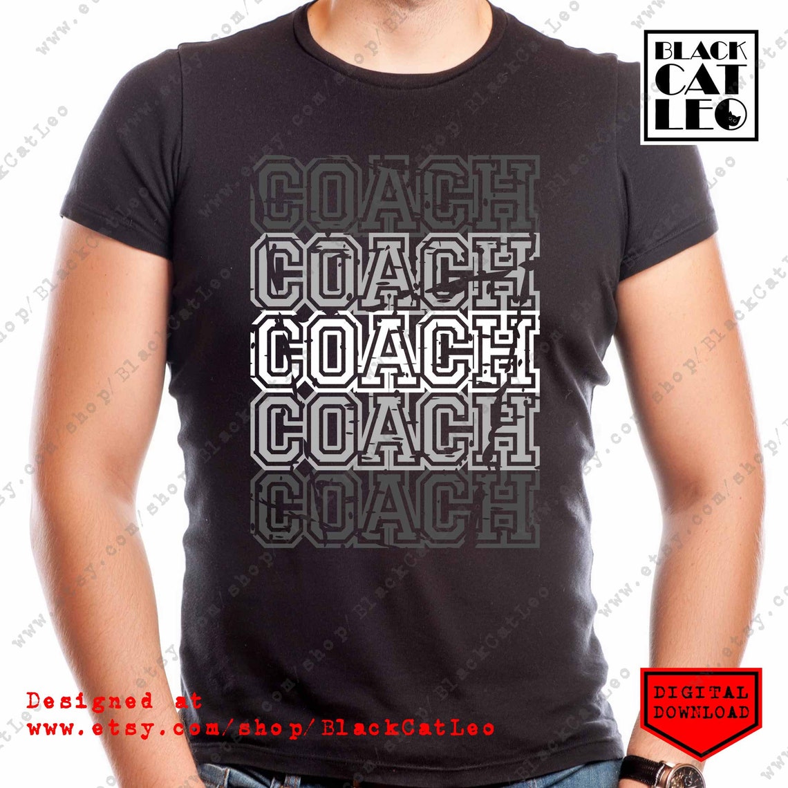 Coach Cut File Svg Distressed COACH T Shirt Design Etsy