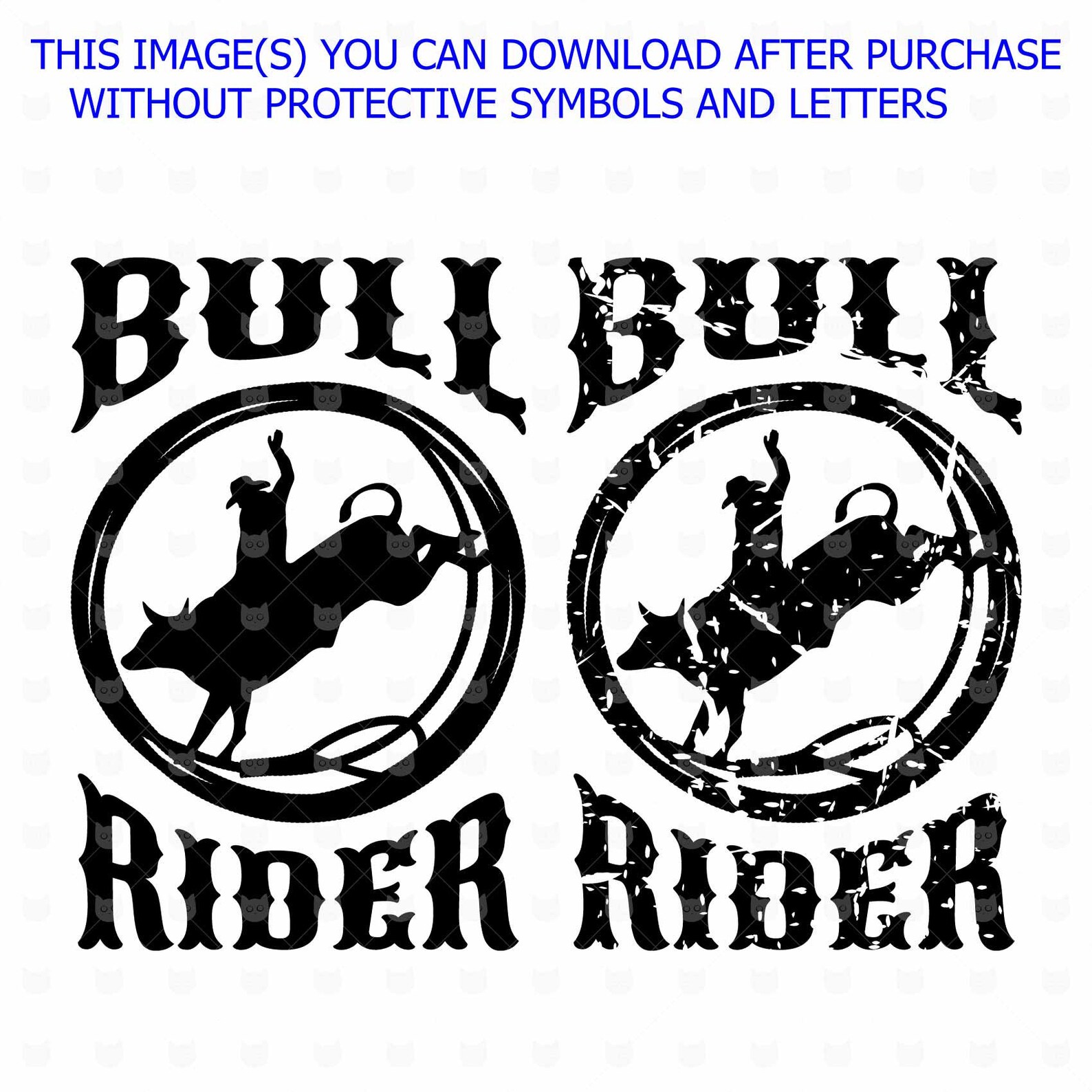 Bull Rider Cut File Svg Distressed Rodeo T Shirt Design Etsy