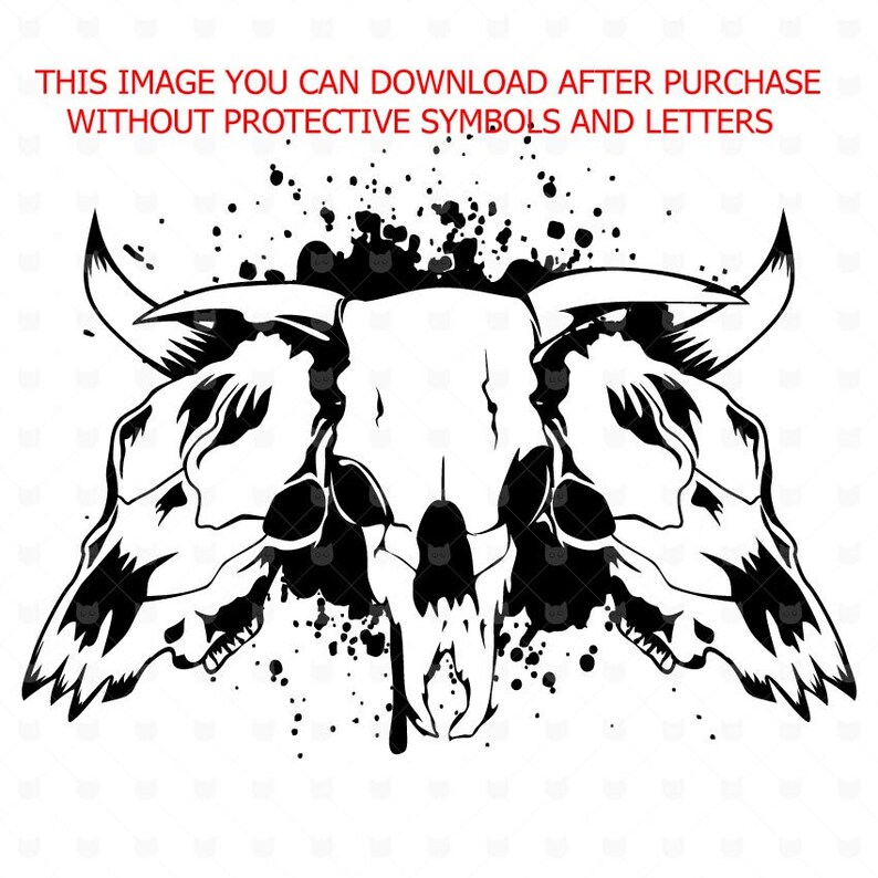 Buffalo skull svg Buffalo skull cut file Bull skull svg Cow | Etsy