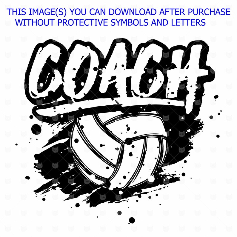 Coach on grunge volleyball ball t shirt design sublimation | Etsy