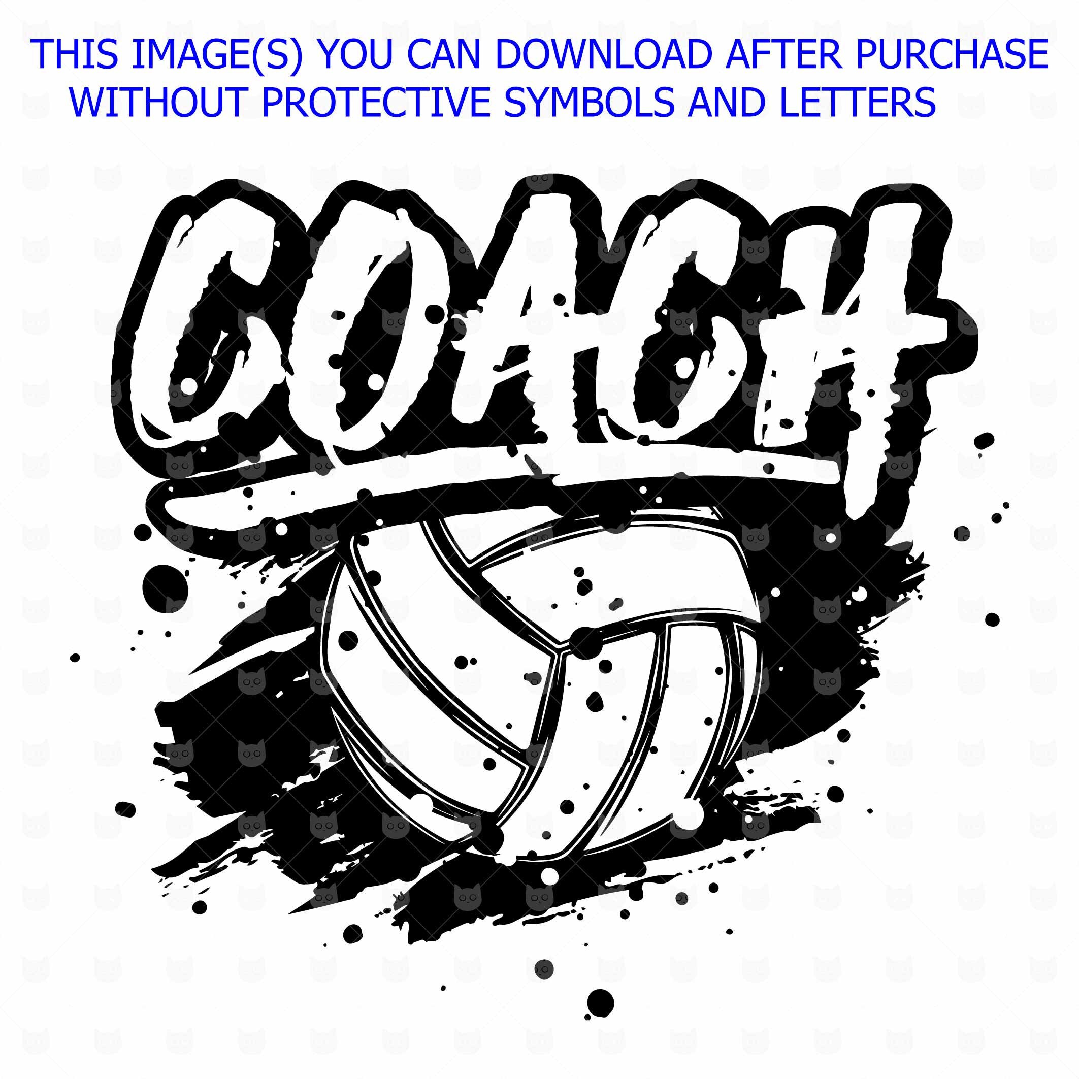 Coach on grunge volleyball ball t shirt design sublimation Etsy
