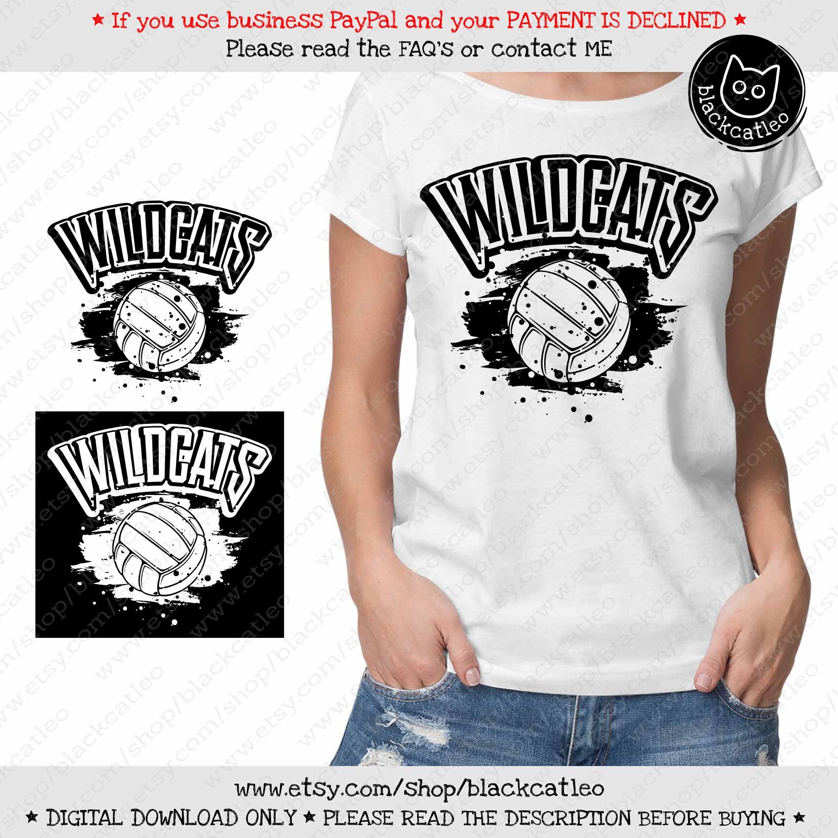 Wildcats Volleyball SVG Wildcats Distressed T Shirt Design Etsy