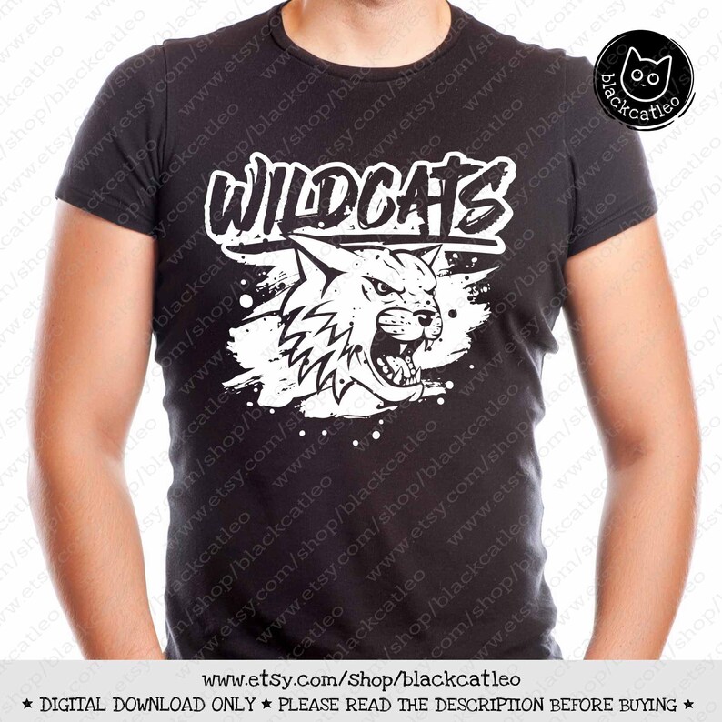 Wildcats SVG cut file Distressed Wildcats Face t shirt ...
