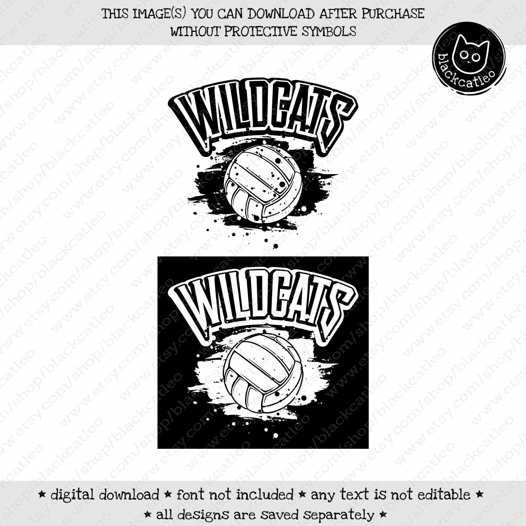 Wildcats Volleyball SVG Wildcats Distressed T Shirt Design Etsy