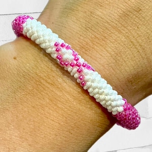 Beaded Bracelet For Woman Handmade Bracelet Bracelets Handcrafted Jewelry breast cancer awareness bracelet pink ribbon bracelet