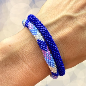 Bead Bracelet Set for Women, Seed Bead Bracelets, Nepal Handmade Bracelets, Arm Candy, Stacking Bracelets, Rolled Bracelet, Floral Bracelet