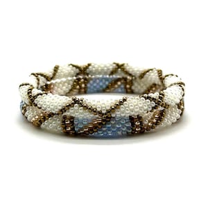 Bead Bracelet Set for Women, Seed Bead Bracelets, Nepal Handmade Bracelets, Arm Candy, Stacking Bracelets, Rolled Bracelet, White Bracelet