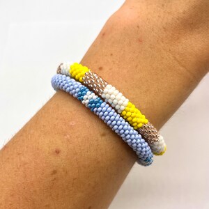 Bead Bracelet Set for Women, Seed Bead Bracelets, Nepal Handmade Bracelets, Arm Candy, Stacking Bracelets,Rolled Bracelet, Spring collection