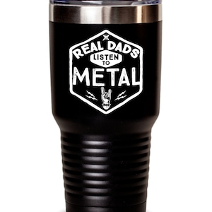 Metal Dad Stainless Steel Tumbler: Headbanging Father Gift