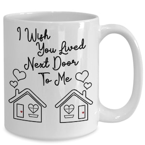 Mug J&#39;aurais aimé que vous viviez à côté - Jolie tasse à thé en céramique pour amitié pour les meilleurs amis, les relations à distance, les meilleurs amis et la famille
