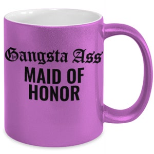 Maid of Honor Pink Coffee Mug - Cute Funny Wedding Party Bridal Shower Gift for Bridesmaids