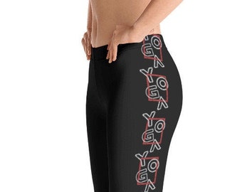 Yoga Leggings for Women with Yoga Design Side Stripe