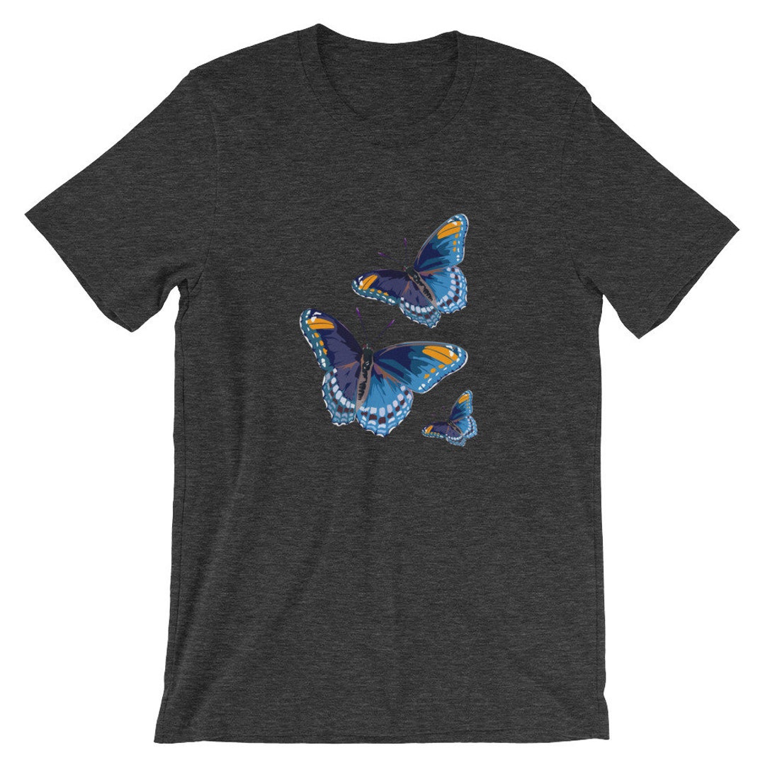 Blue Butterfly Shirt. Blue Butterfly T Shirt, Unique Butterfly Design