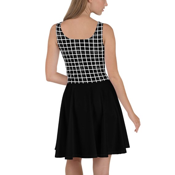 new look black and white striped dress