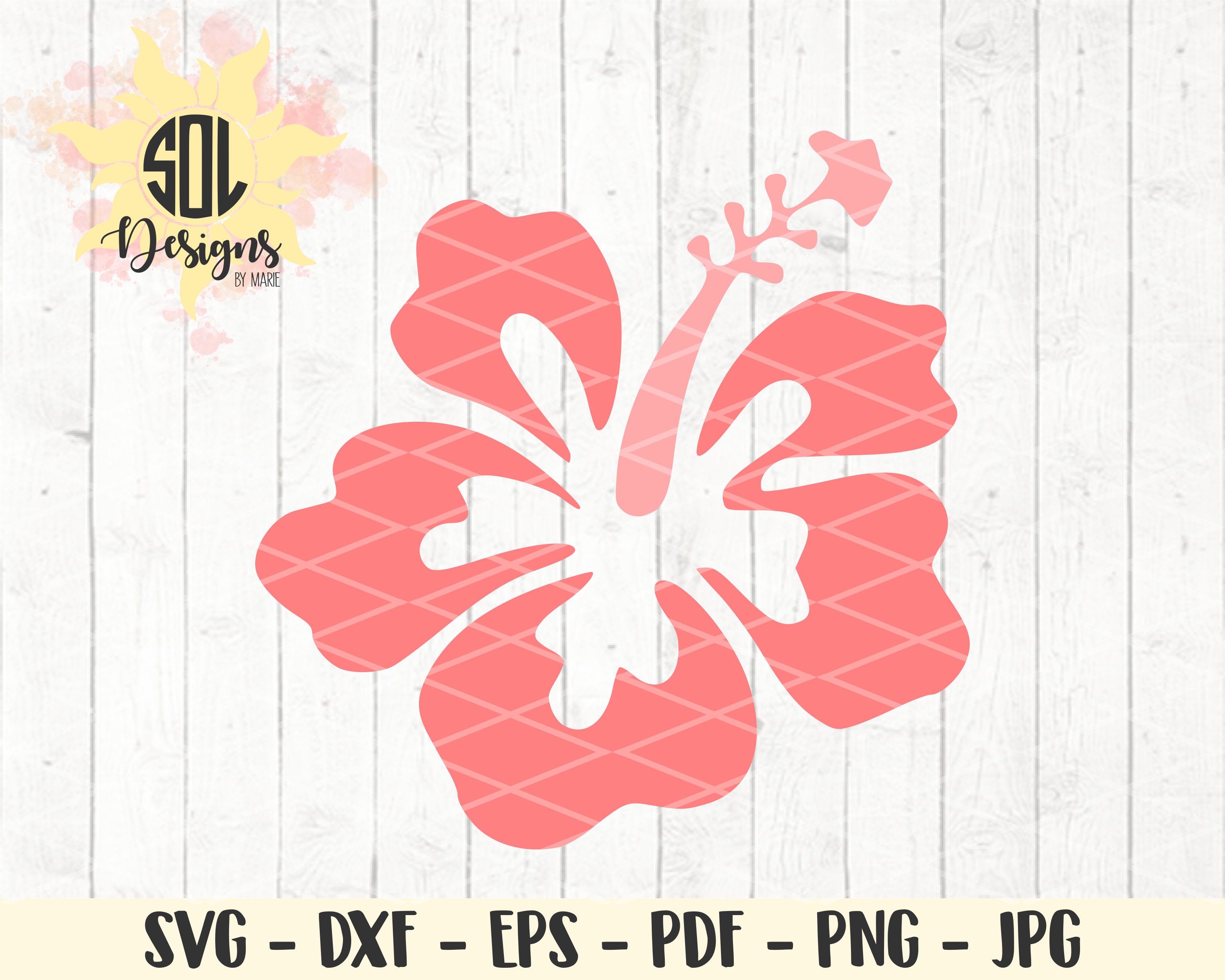 Download Hibiscus Flower Svg Floral Design Element Files Hawaiian Etsy