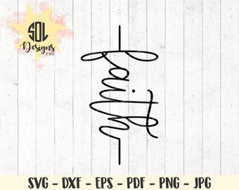 faith cross svg - christian svg - faith cut file - christian cut file - instant download - svg dxf eps png jpg pdf